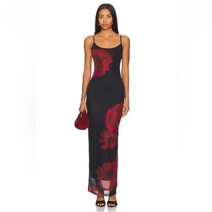 Maxi dress in black multi